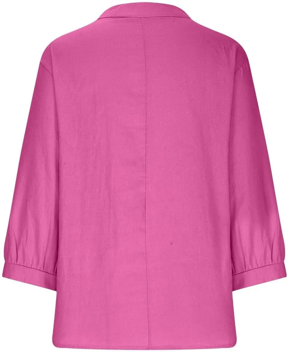Linen Shirts for Women 2025 Summer Trendy Short Sleeve Oversize Crewneck Solid Tops Casual Loose Fit Comfy Blouses