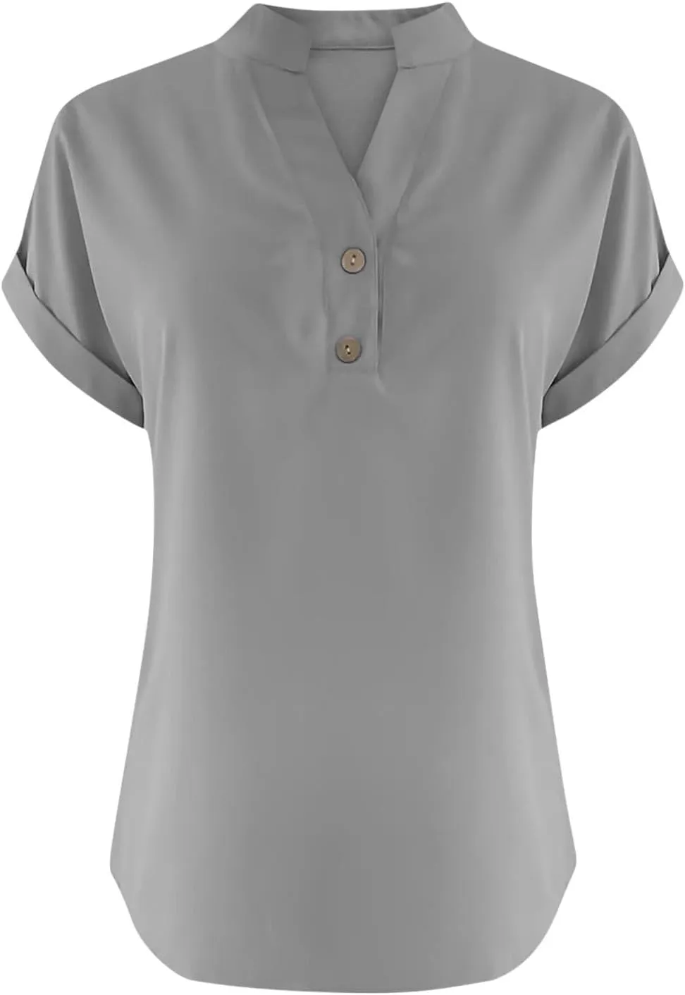 Linen Shirts for Women V Neck Cap Sleeve Summer Tops 2025 Women Casual Button Down Shirts Solid Business Work Blouses