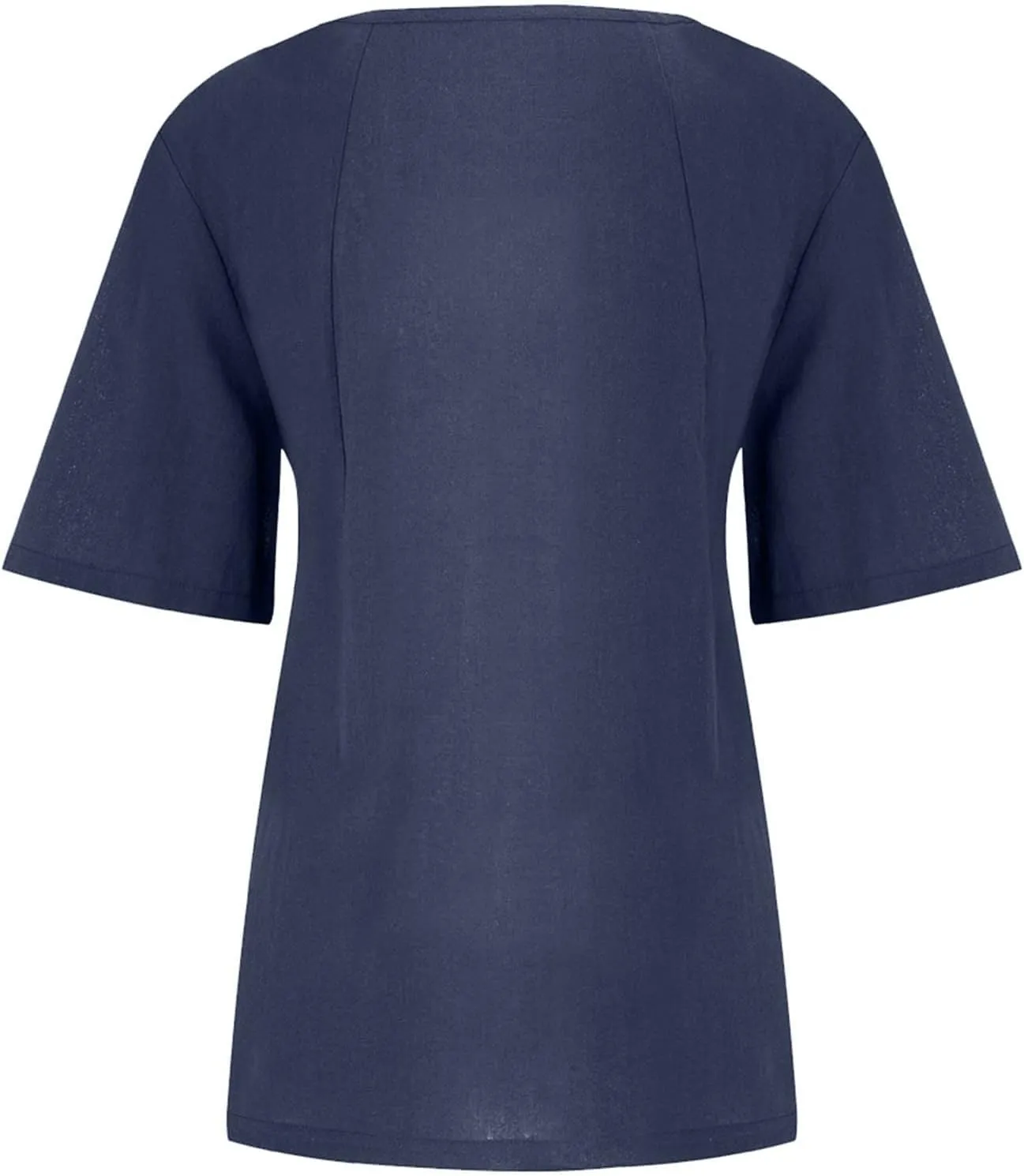 Linen Tops for Women Casual Oversized Summer Graphic Tees Short Sleeve Button Down Blouses Crew Neck Loose Fit Shirt