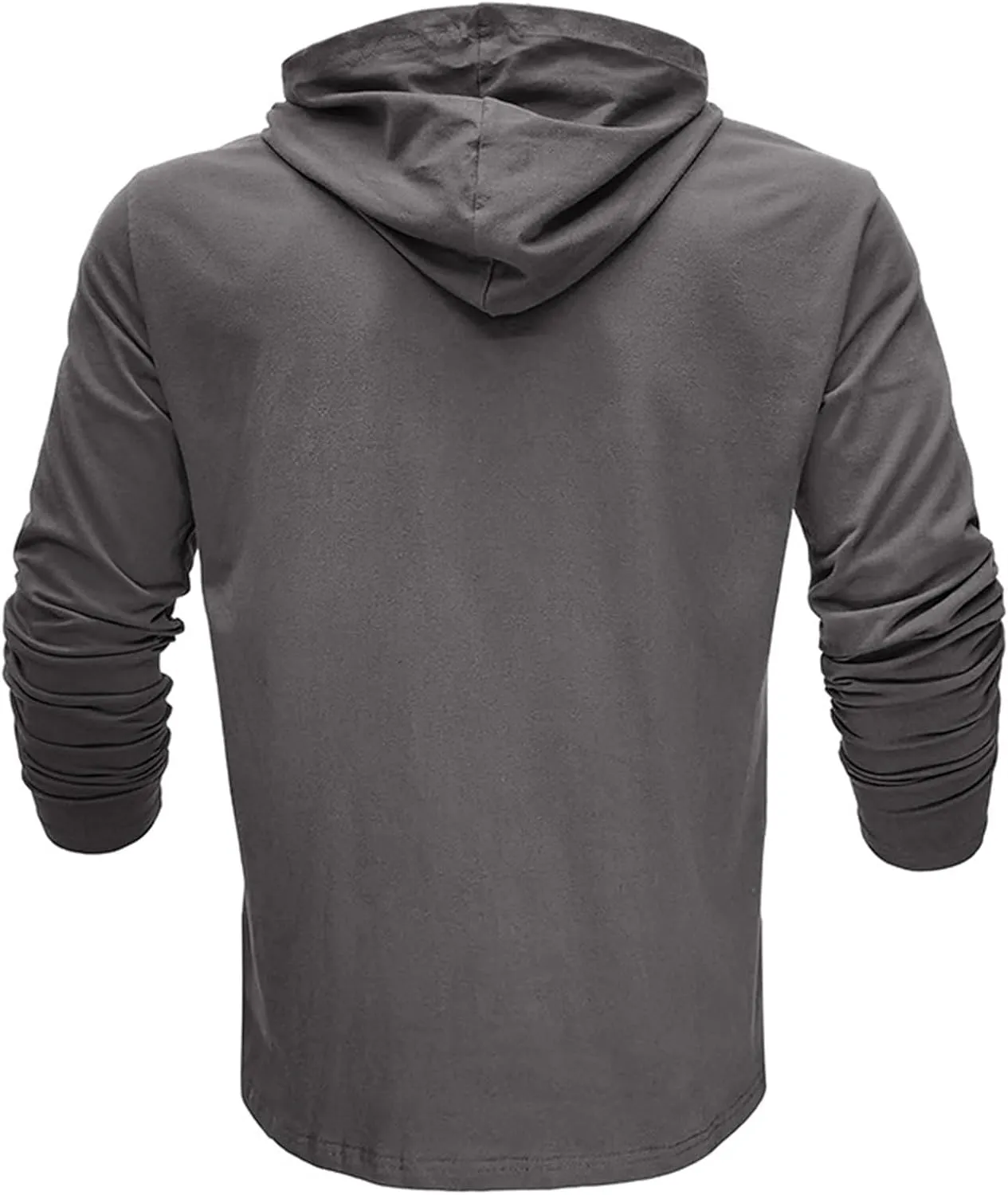 Long Sleeve Hooded Shirts For Men Lightweight Athletic Running Workout Hoodie Comfy Gym Track Muscle Fit Pullover Top