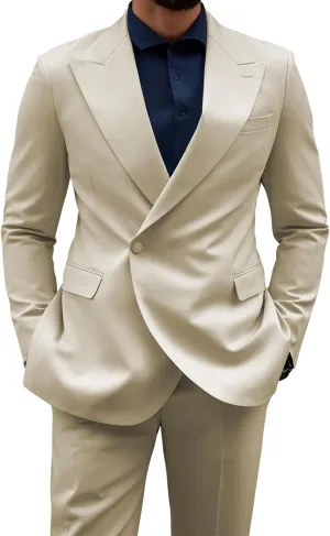 Men 2 Piece Suit Slim Fit Suits for Men Wedding Prom Business Casual