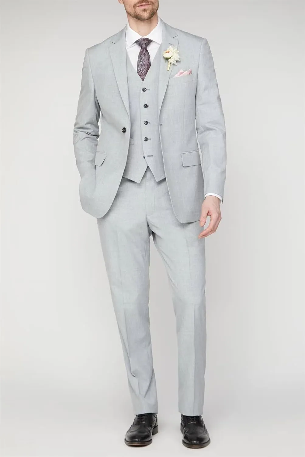 Mens 3 Piece Suit Slim Fit Suits for Men Wedding Formal Business Suit One Button Groom Prom Suits Dinner Party