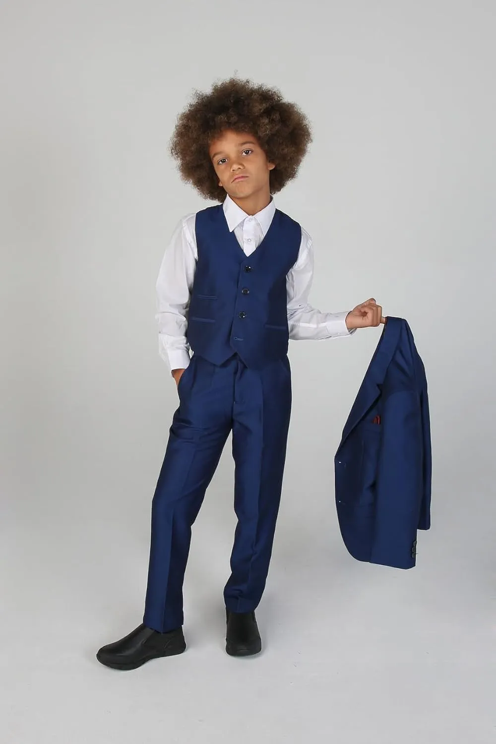Mens Boys Tailored Fit Formal Suits Father and Son Matching 3 Piece Wedding Outfit