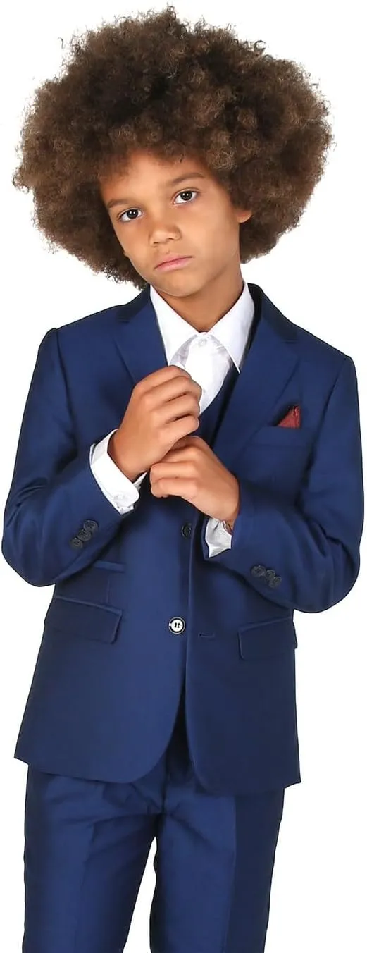 Mens Boys Tailored Fit Formal Suits Father and Son Matching 3 Piece Wedding Outfit