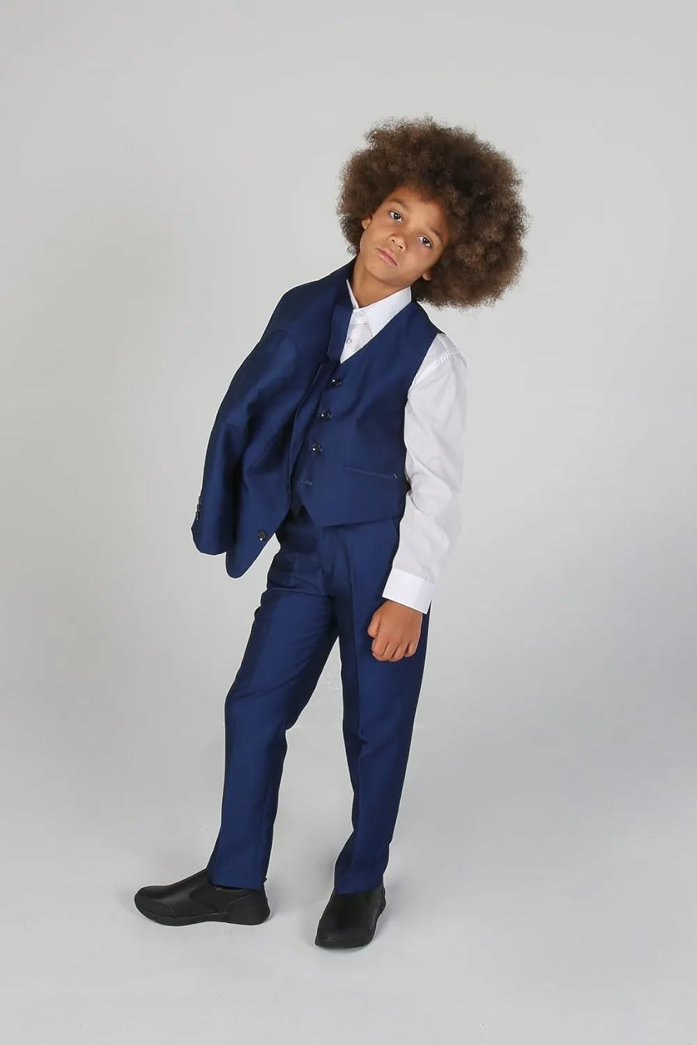 Mens Boys Tailored Fit Formal Suits Father and Son Matching 3 Piece Wedding Outfit