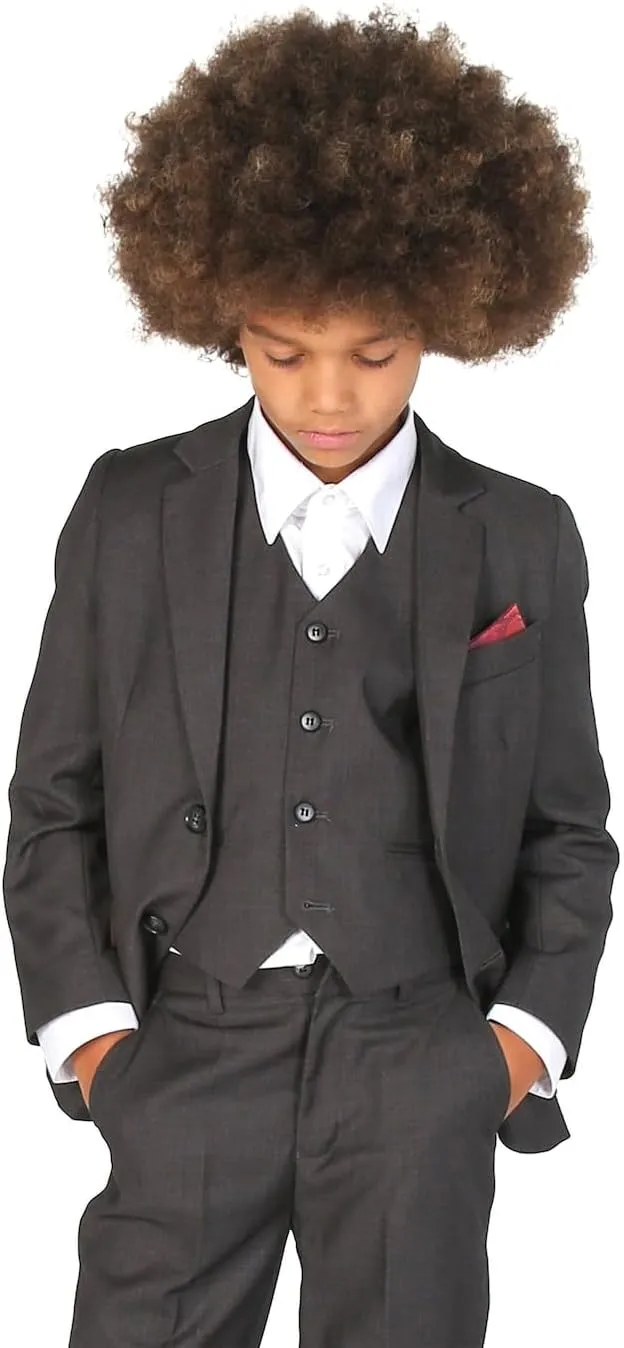 Mens Boys Tailored Fit Formal Suits Father and Son Matching 3 Piece Wedding Outfit