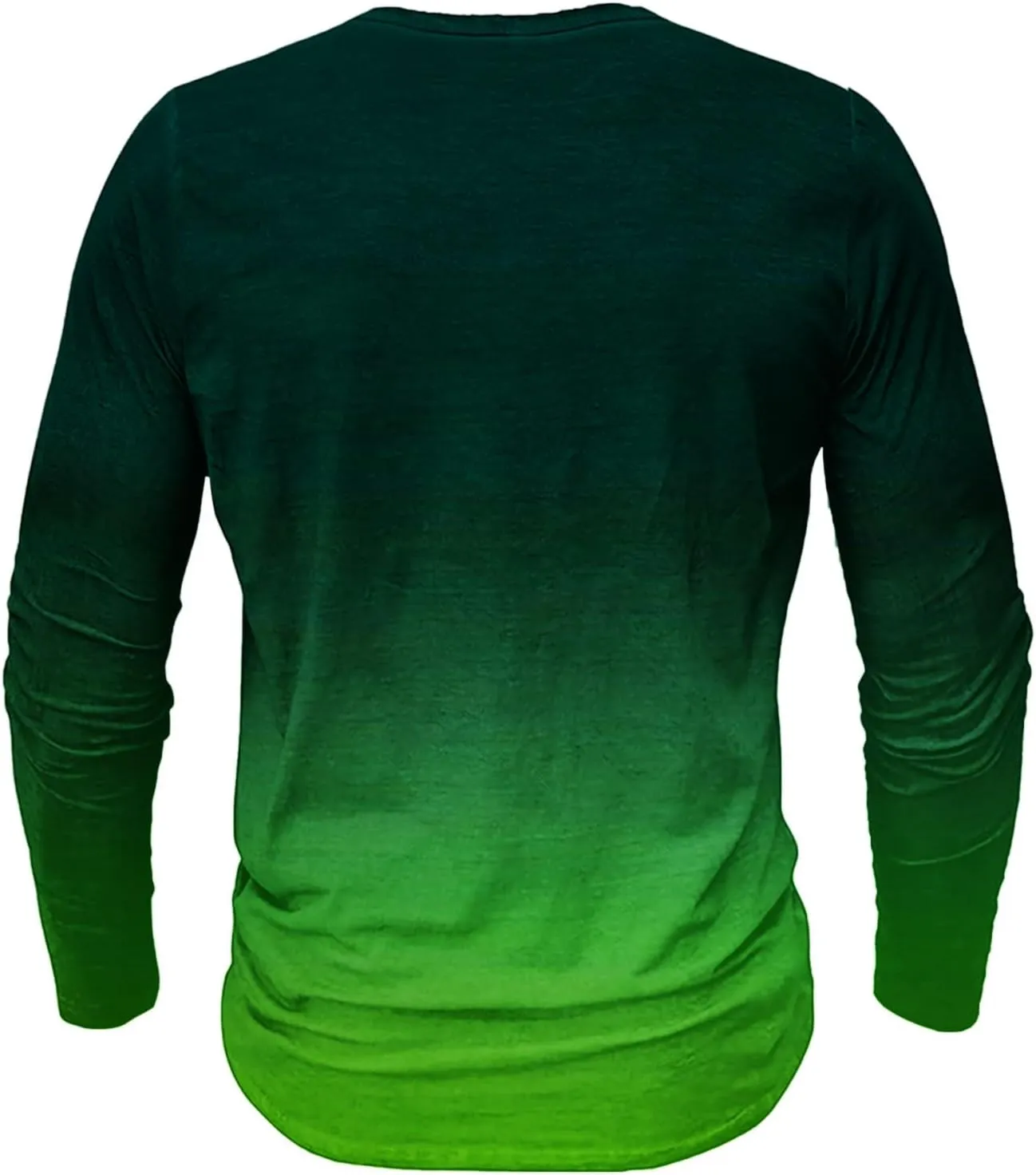 Mens Gradient Henley Shirts Vintage Long Sleeve Tees Casual Button Down V Neck T Shirt for Men Slim Fit Muscle Tops