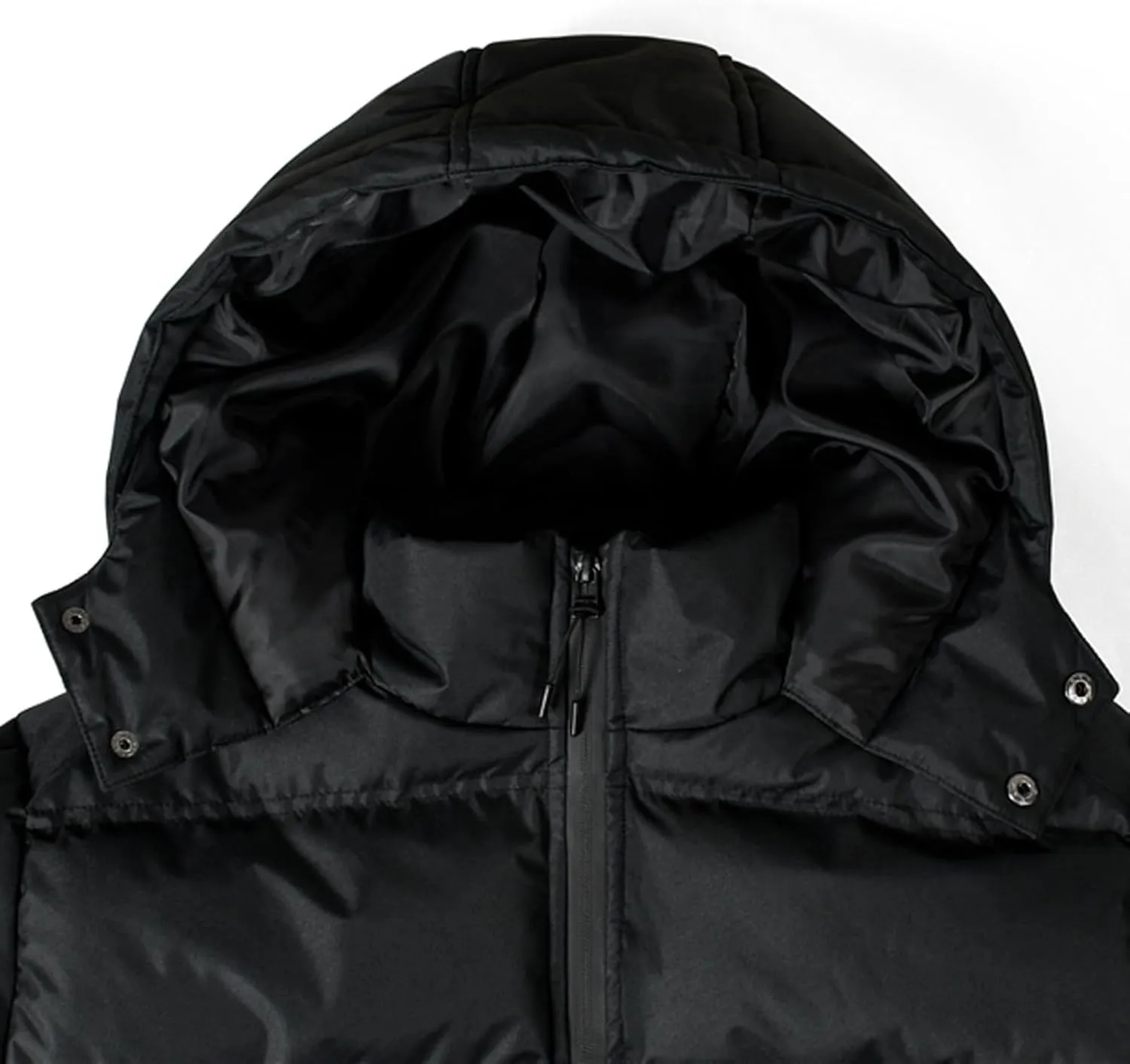 Men's Hooded Winter Coat Warm Puffer Jacket Thicken Cotton Coat with Hood Full Zip Up Quilted Lightweight Down Jackets