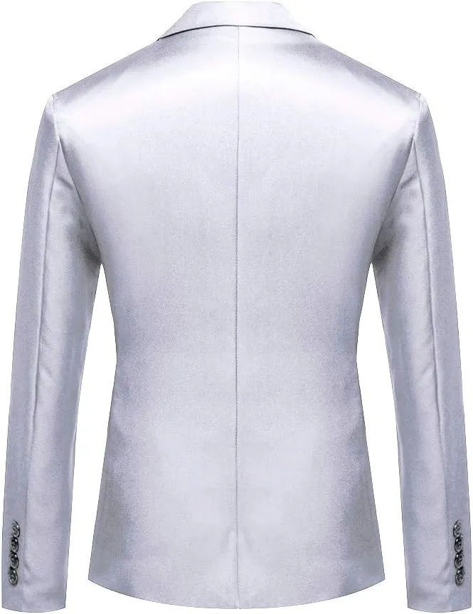 Mens One Button Classic Blazer Slim Fit Suits Casual Formal Jackets Solid Lightweight Sport Coat for Business Wedding Prom