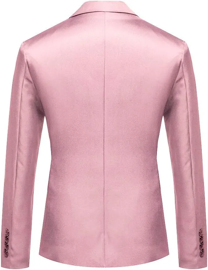 Mens One Button Classic Blazer Slim Fit Suits Casual Formal Jackets Solid Lightweight Sport Coat for Business Wedding Prom