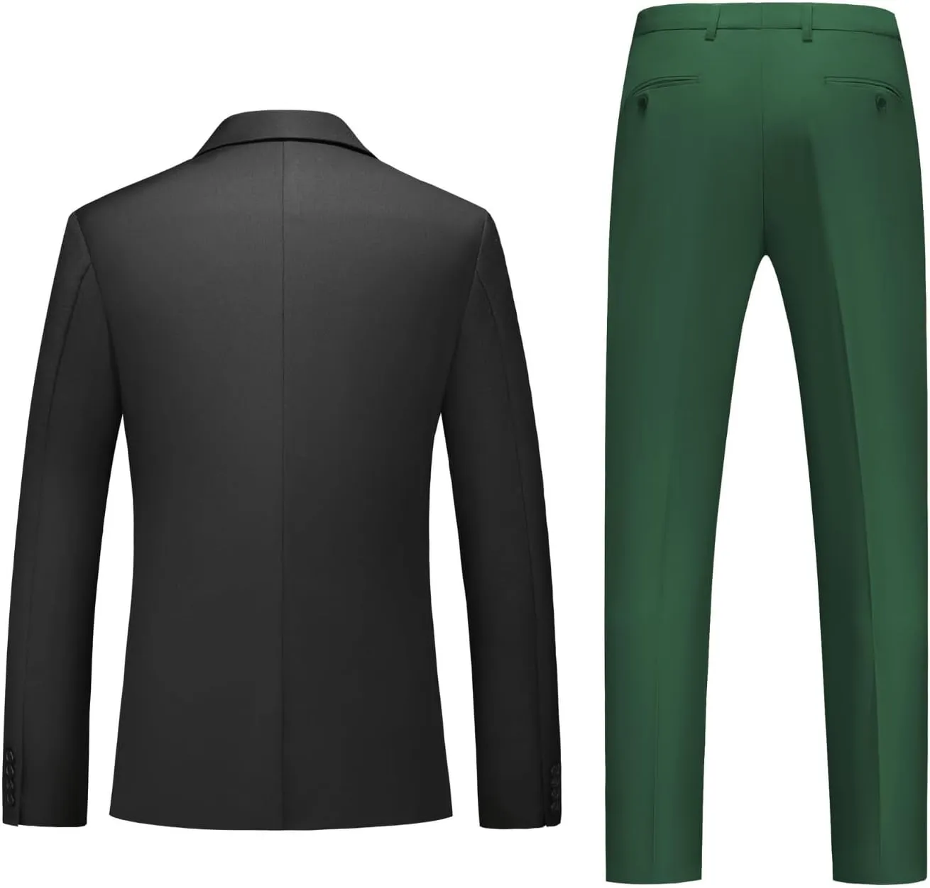 Men's Slim Fit 3-Piece Suit - One Button Wedding Prom Tuxedo, Includes Blazer, Vest, and Pants