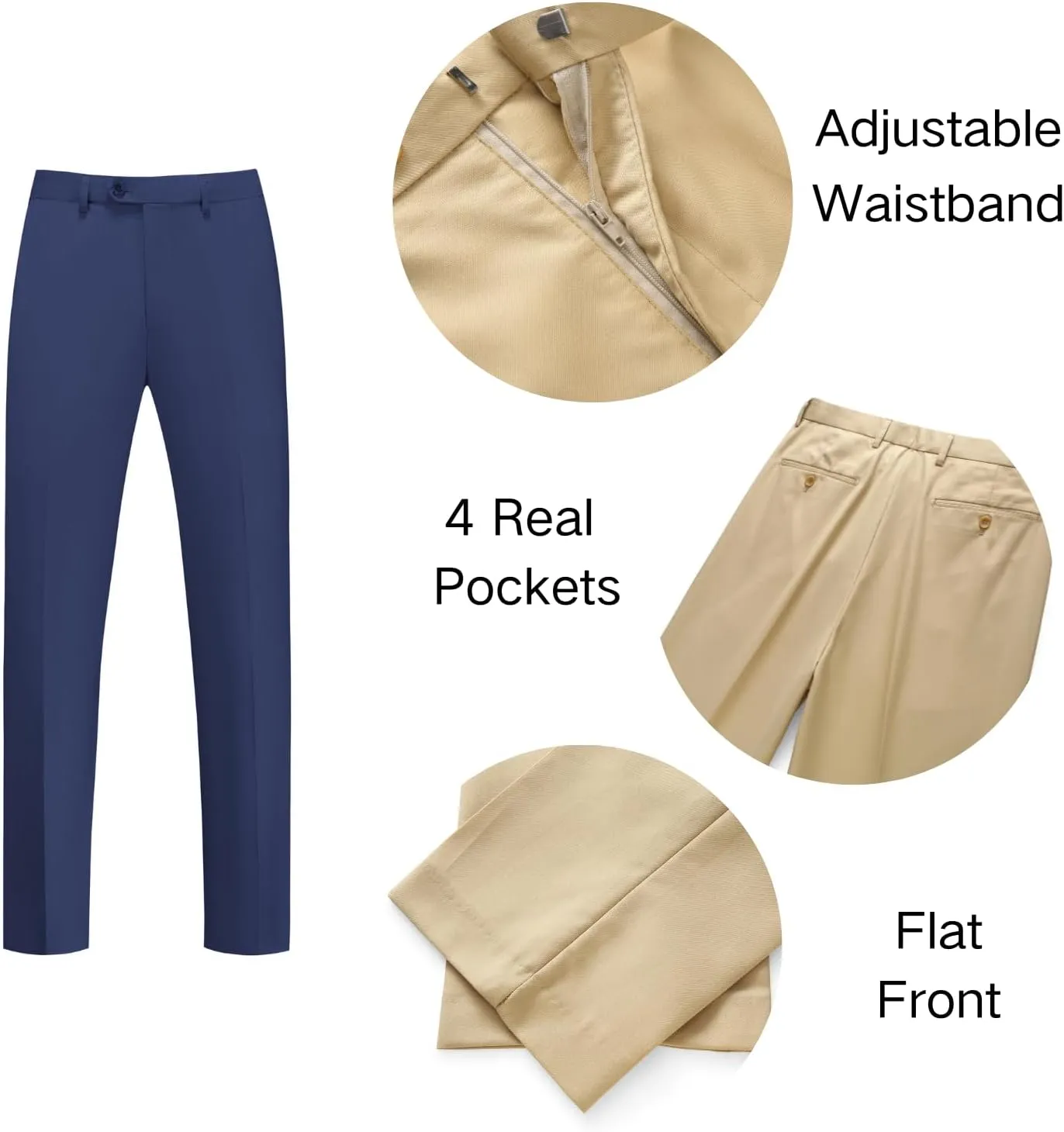 Men's Slim Fit 3-Piece Suit - One Button Wedding Prom Tuxedo, Includes Blazer, Vest, and Pants