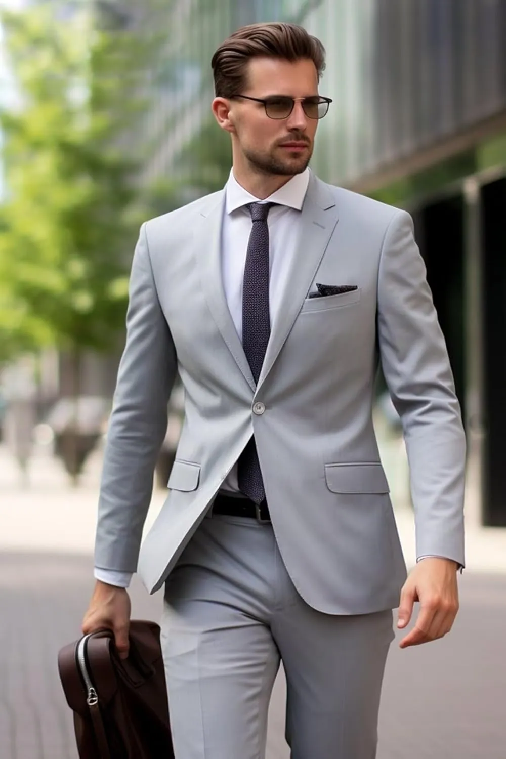 Mens Slim Fit Suits 2 Piece Wedding Suit for Men Groomsmen Suit One Button Blazer Pants Formal Prom Suit
