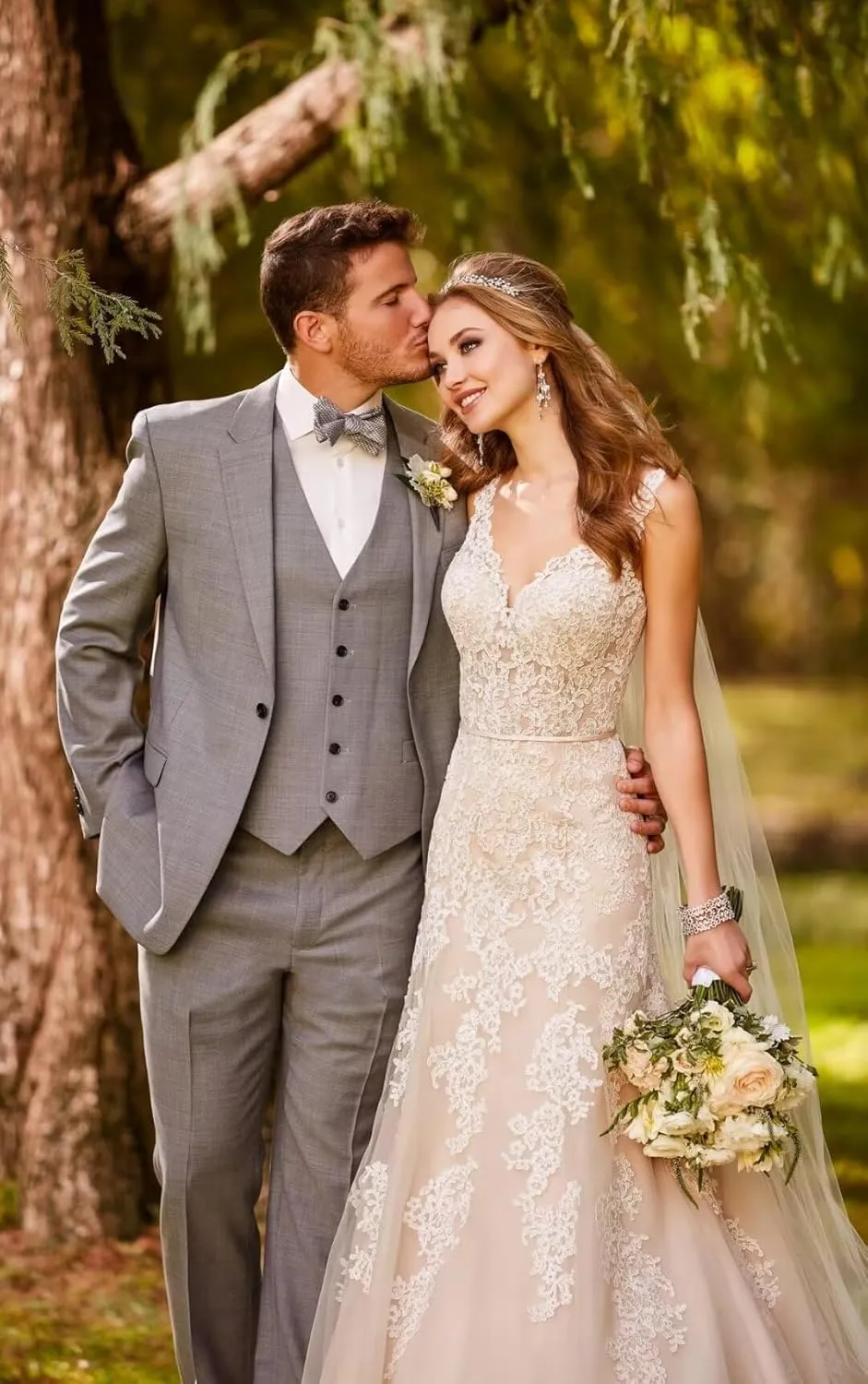 Men's Slim Fit Suits 3 Piece Wedding Business Prom Party Suit One Button Blazer Vest and Pants Tuxedo Set