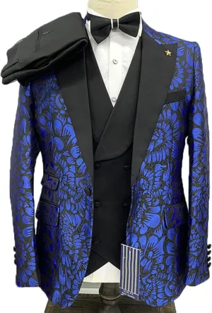 Mens Suit Blazer Jacket Slim Fit Suits Jacket Floral Jacket One Button Suit Jacket Windproof Sports Top for Party