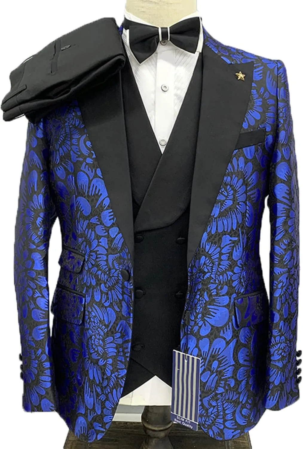 Mens Suit Blazer Jacket Slim Fit Suits Jacket Floral Jacket One Button Suit Jacket Windproof Sports Top for Party