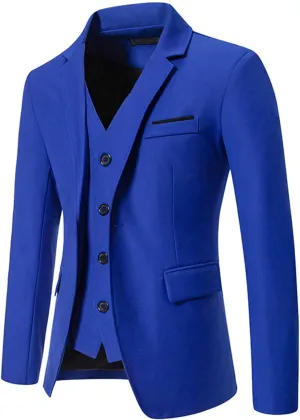 Mens Suit Jackets Casual One Button Slim Fit Formal Blazers Suit Sport Coat with Pockets for Wedding Prom Party