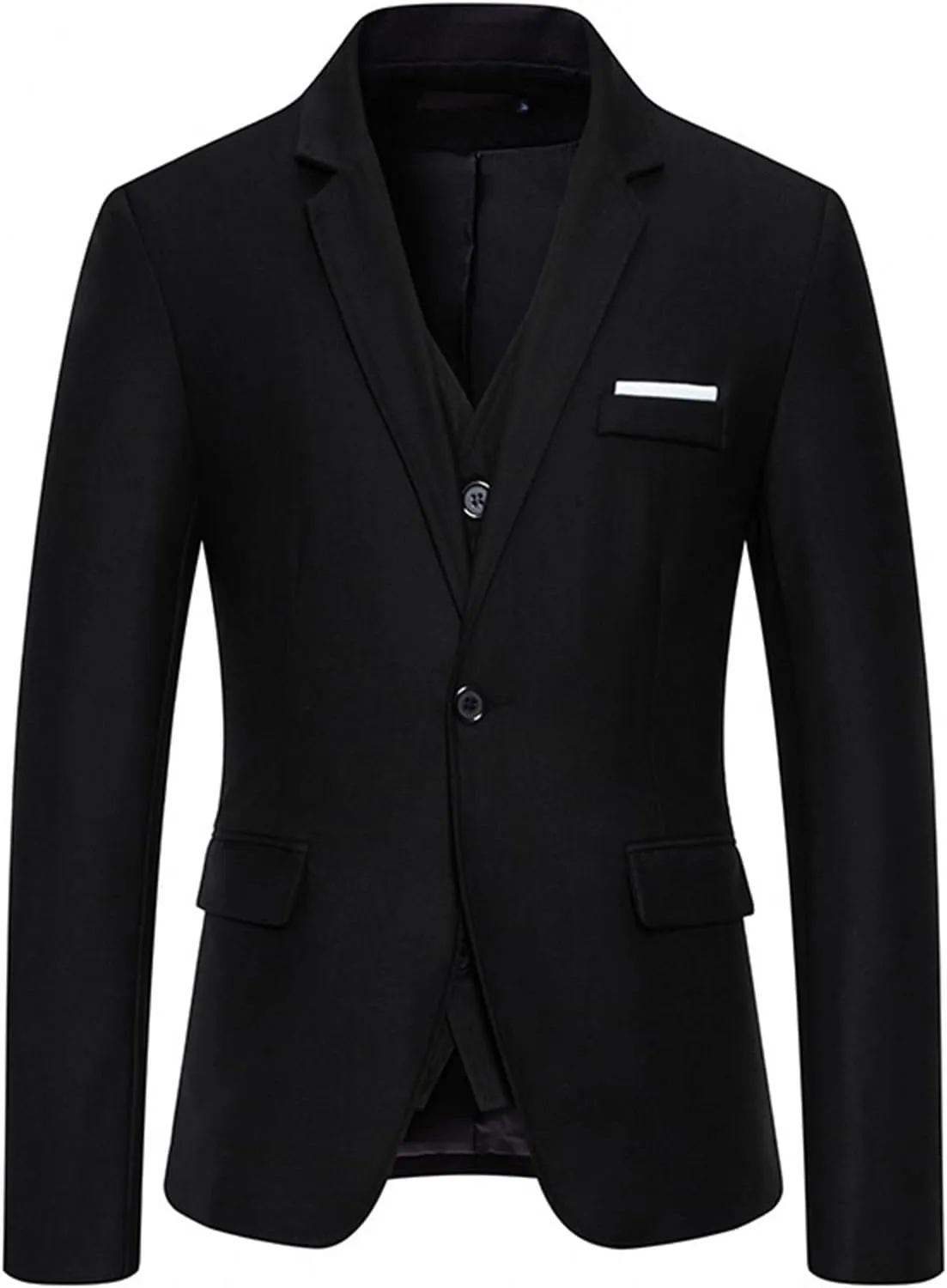 Mens Suit Jackets Casual One Button Slim Fit Formal Blazers Suit Sport Coat with Pockets for Wedding Prom Party