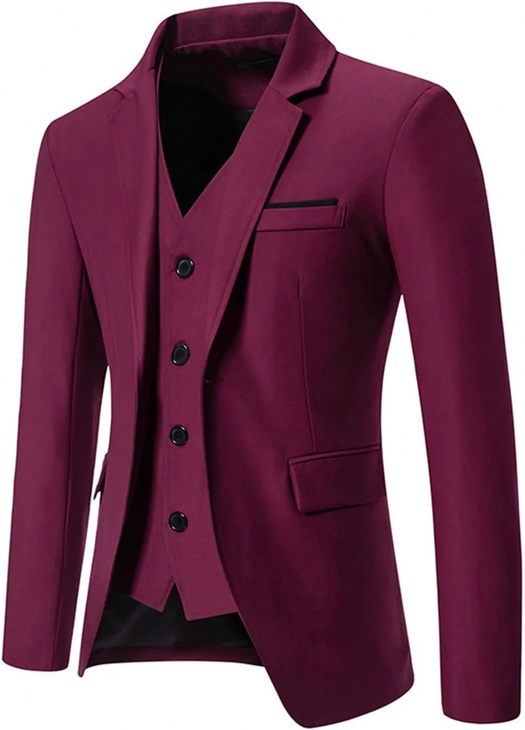 Mens Suit Jackets Casual One Button Slim Fit Formal Blazers Suit Sport Coat with Pockets for Wedding Prom Party