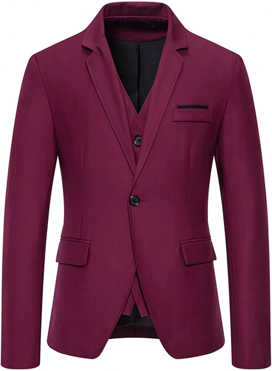 Mens Suit Jackets Casual One Button Slim Fit Formal Blazers Suit Sport Coat with Pockets for Wedding Prom Party