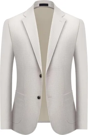 Men's Suits, Mens Jacquard Spread Collar Blazer Slim Fit Stylish Suit Jacket for Wedding Party Prom