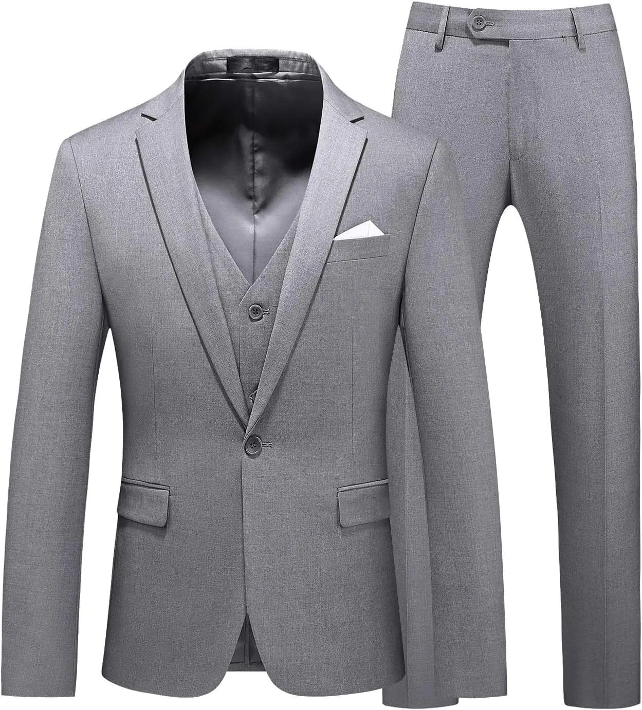 MOGU Men 3 Piece Suit Slim Fit Wedding Tuxedos Formal Prom Suits