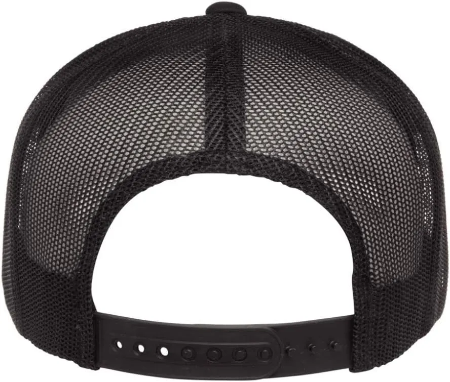 Mrlahat 6006 Yupoong Yp by Flexfit 5 Panel Classic Trucker Snapback Hat Cap with Black Bandana