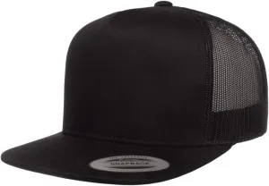 Mrlahat 6006 Yupoong Yp by Flexfit 5 Panel Classic Trucker Snapback Hat Cap with Black Bandana