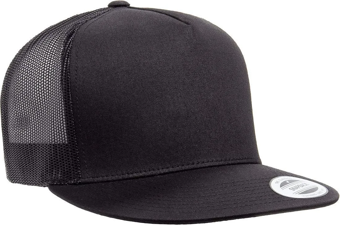 Mrlahat 6006 Yupoong Yp by Flexfit 5 Panel Classic Trucker Snapback Hat Cap with Black Bandana