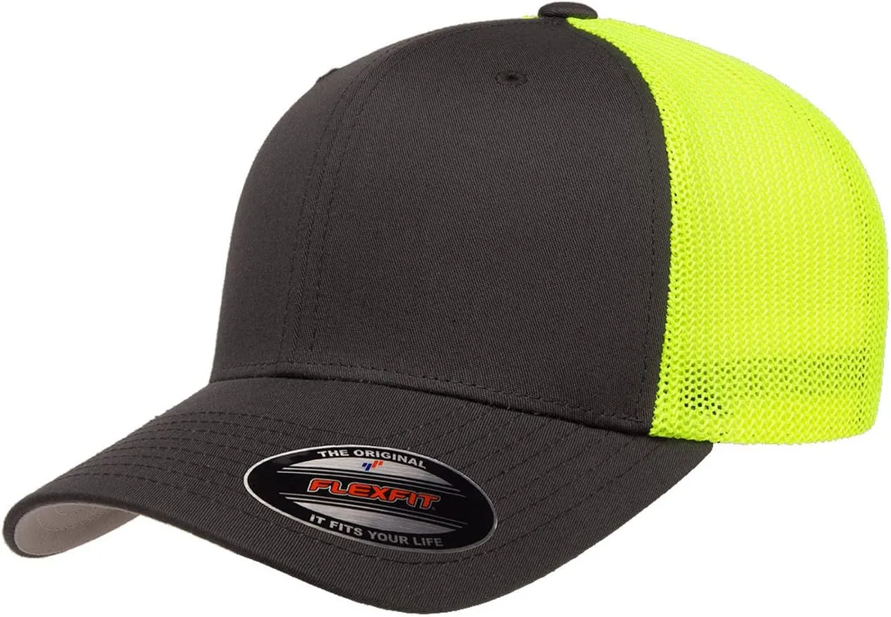 Mrlahat 6511 Flexfit Trucker Mesh One Size Fitted Cap 6 Panels with Black Bandana