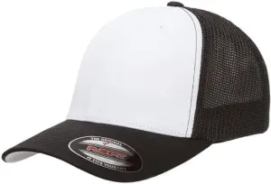 Mrlahat 6511 Flexfit Trucker Mesh One Size Fitted Cap 6 Panels with Black Bandana