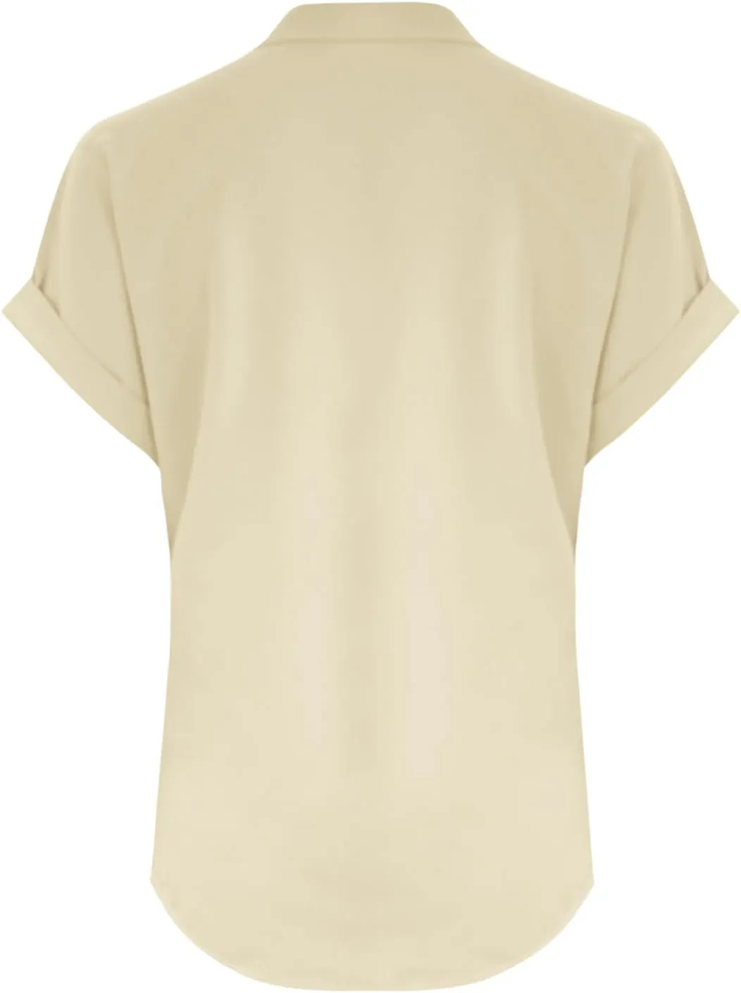 NaRHbrg Women's V-Neck Button Down Linen Shirt Short Sleeve Casual Tunic Top Solid Color Comfy Tshirts Summer Tees Shirts
