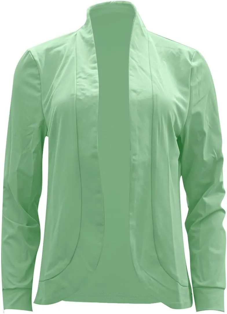 Open Front Blazer for Women Tweed Women Coat Long Sleeve Dressy Lightweight Suit Soft With Pockets Cardigan
