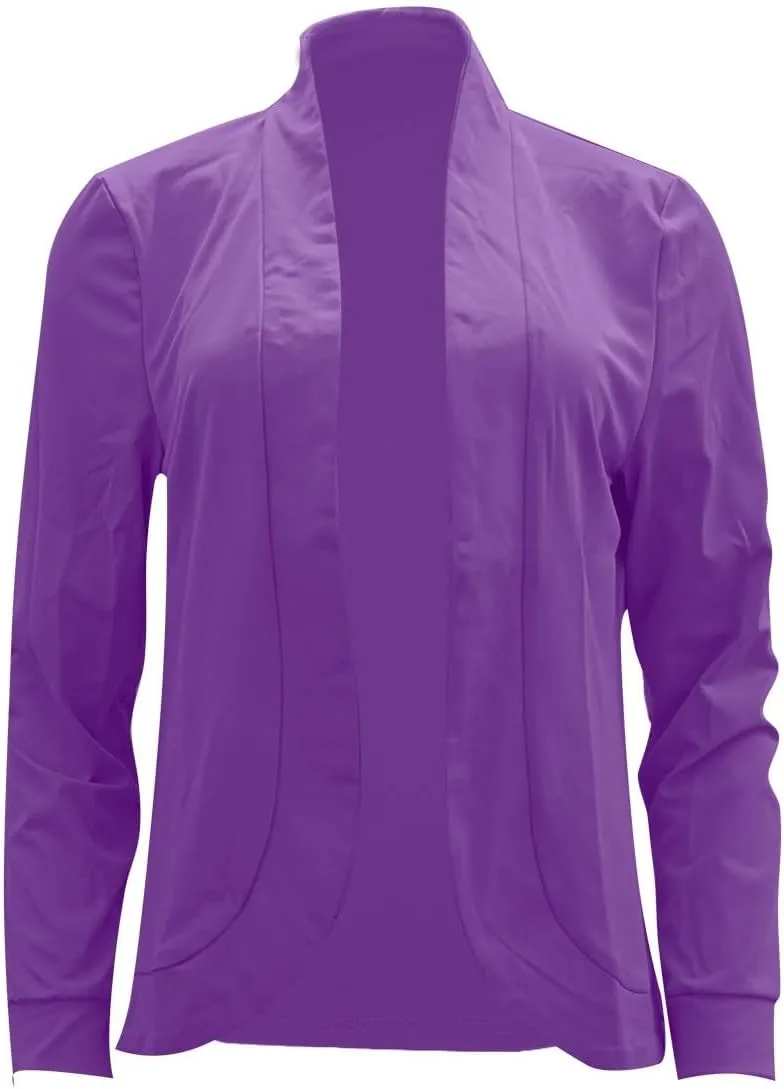 Open Front Blazer for Women Tweed Women Coat Long Sleeve Dressy Lightweight Suit Soft With Pockets Cardigan