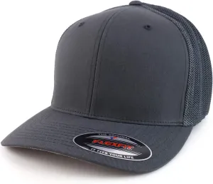 Oversize Structured Flex Fitted Mesh Back Flexfit Baseball Cap