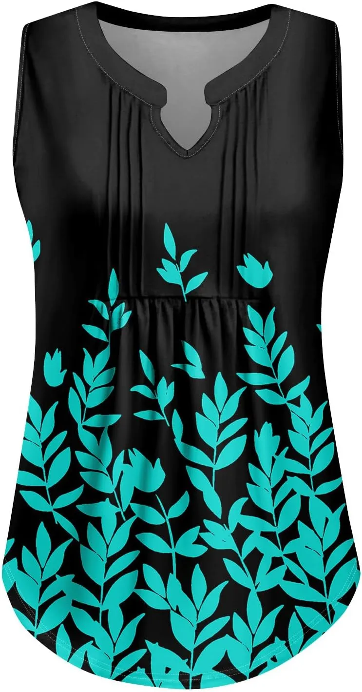 Oversized Graphic Tees for Women Summer Graphic Tops Sleeveless V Neck Tshirt Loose Fit Casual Tank Tunic Blouses