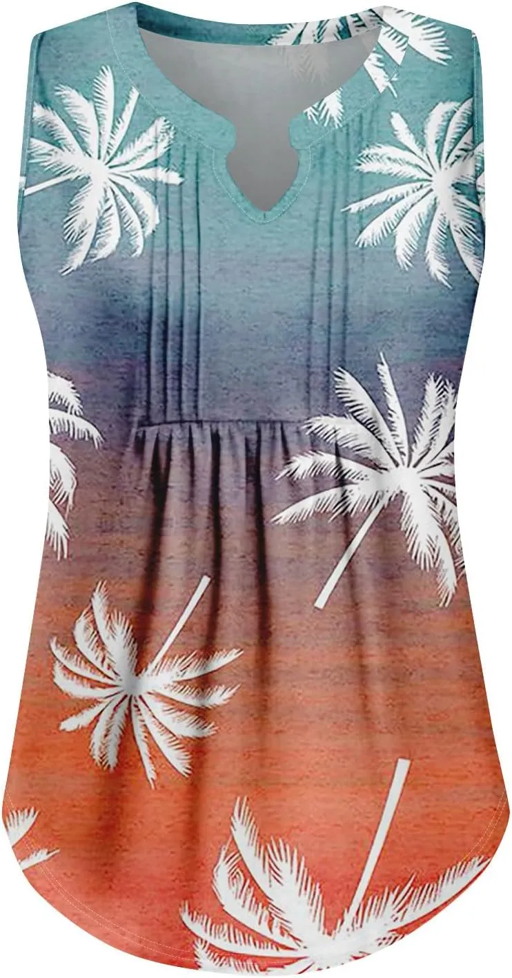 Oversized Graphic Tees for Women Summer Graphic Tops Sleeveless V Neck Tshirt Loose Fit Casual Tank Tunic Blouses