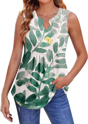 Oversized Graphic Tees for Women Summer Graphic Tops Sleeveless V Neck Tshirt Loose Fit Casual Tank Tunic Blouses