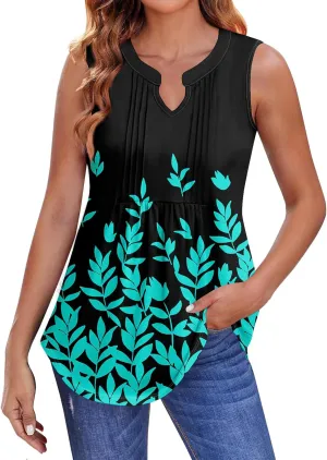 Oversized Graphic Tees for Women Summer Graphic Tops Sleeveless V Neck Tshirt Loose Fit Casual Tank Tunic Blouses