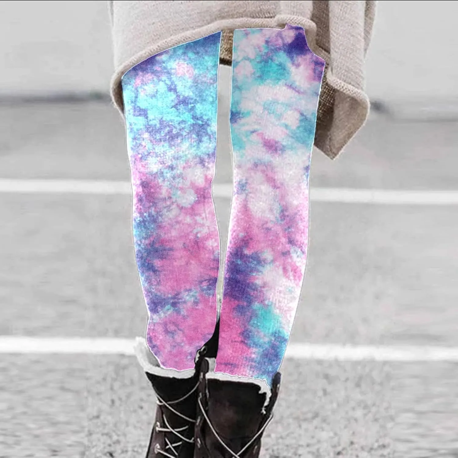 Plaid Leggings for Women High Waisted Leopard Print Clothing for Women Womens Plaid Tights