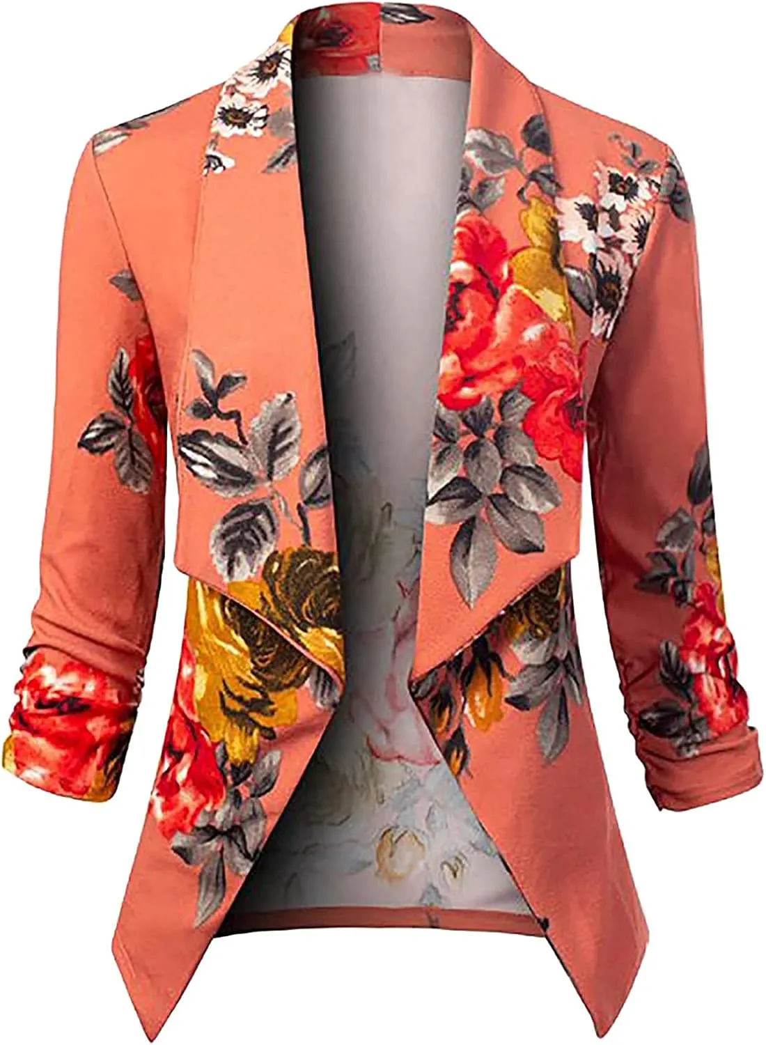 Plus Size Blazers for Curvy Women Office Ladies Jacket Long Sleeve Prtite Trendy Blazers Fitted With Pockets Suit