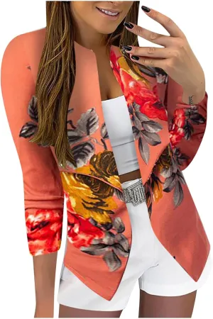 Plus Size Blazers for Curvy Women Office Ladies Jacket Long Sleeve Prtite Trendy Blazers Fitted With Pockets Suit