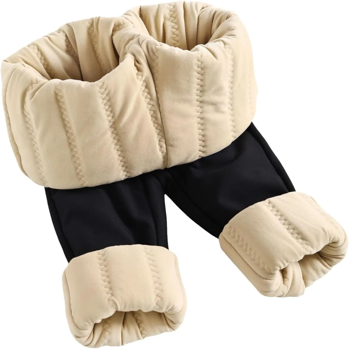 Plus Size Thermal Leggings Women High Waisted Tummy Control Tights Knee Pads Thick Warm Stretchy Fleece Lined Pants