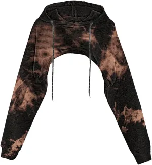 Remidoo Women Super Crop Top Pullover Sweatshirt Long Sleeve Drawstring Hoodie