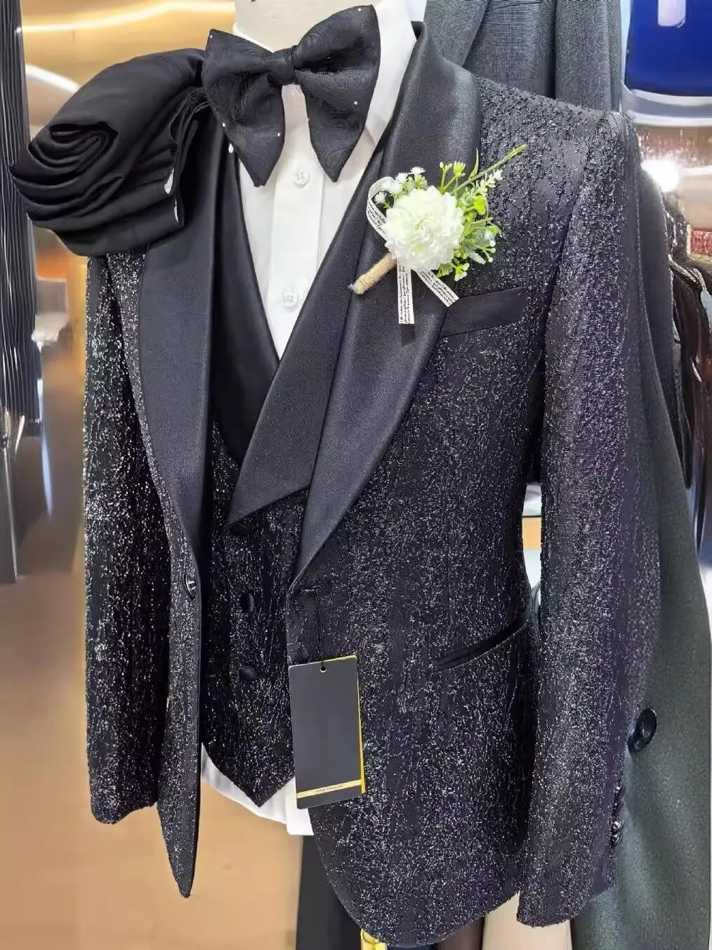 SAROULU Men's Formal Suit Slim Fit Suits for Men Party Wedding Tuxedo Suits Blazer Jacket Pants Set