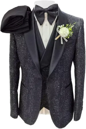 SAROULU Men's Formal Suit Slim Fit Suits for Men Party Wedding Tuxedo Suits Blazer Jacket Pants Set