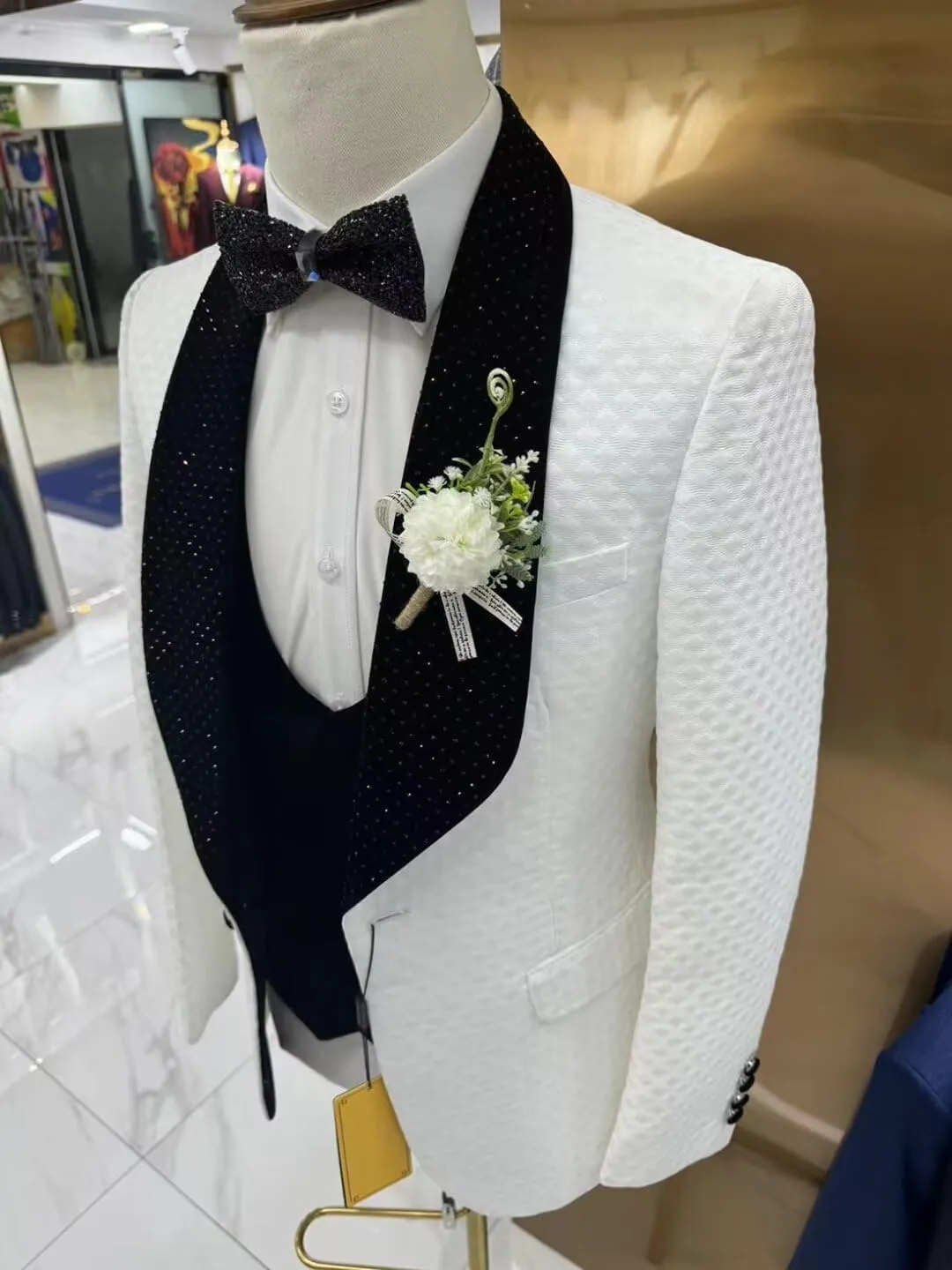 SAROULU Men's Formal Suit Slim Fit Suits for Men Party Wedding Tuxedo Suits Blazer Jacket Pants Set
