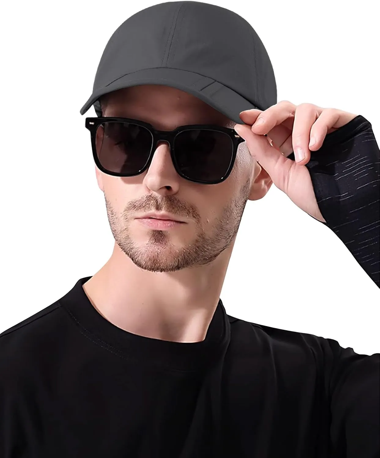 Sumolux Men Women Outdoor Rain Sun Waterproof Quick-Drying Long Brim Collapsible Portable Hat