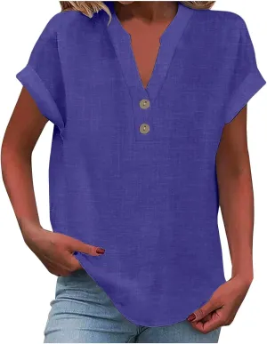 T Shirts for Women Fashion Sexy V Neck Tops Trendy Casual Short Sleeve Solid Tees Ladies Summer Loose Comfy Blouses