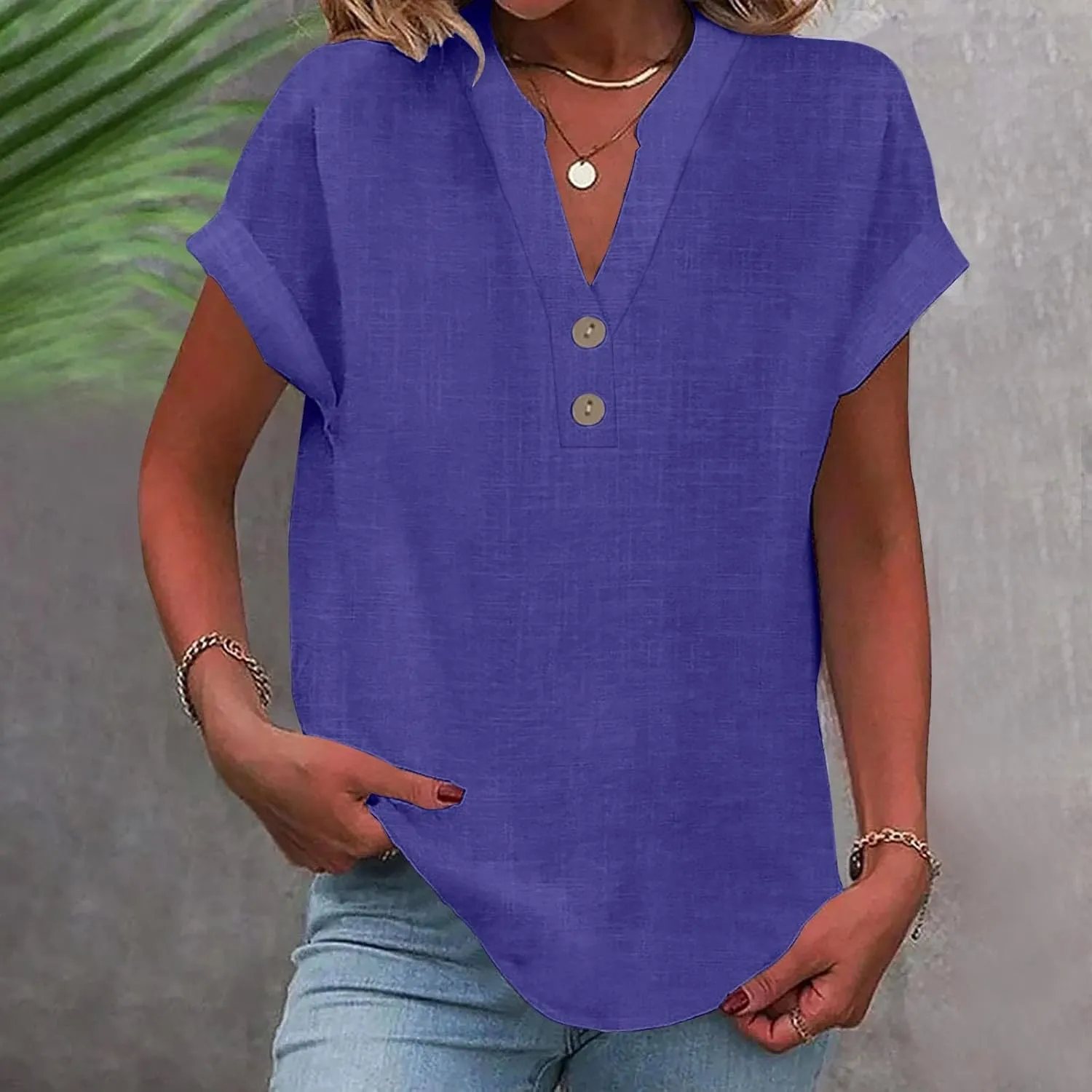 T Shirts for Women Fashion Sexy V Neck Tops Trendy Casual Short Sleeve Solid Tees Ladies Summer Loose Comfy Blouses